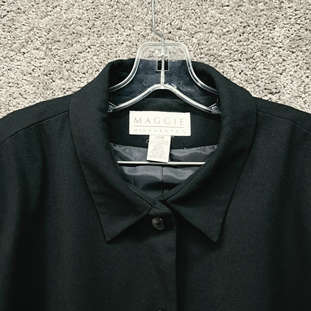 Maggie McNaughton Womens Black Button Blazer Jacket Plus Size 22W Professional - Picture 2 of 10